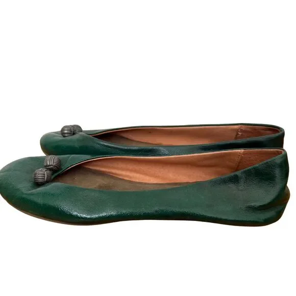 Pilcro and the Letterpress Green Leather Ballet Flats | Size 7.5M | - Picture 3 of 5